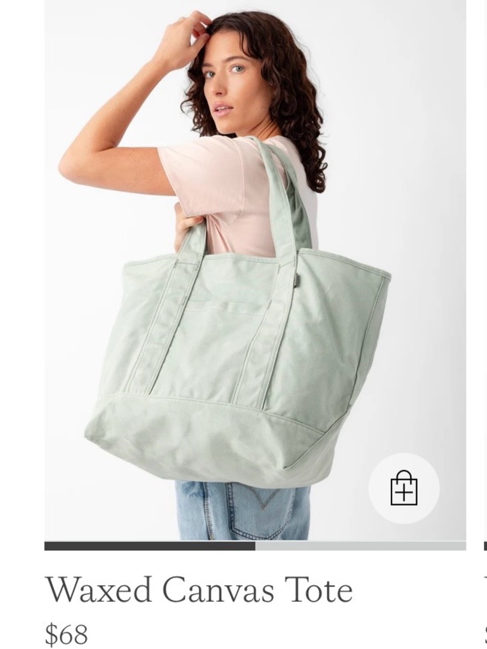 Cozy EarthWaxed Canvas Tote in Color Palm- Everyday Carryall